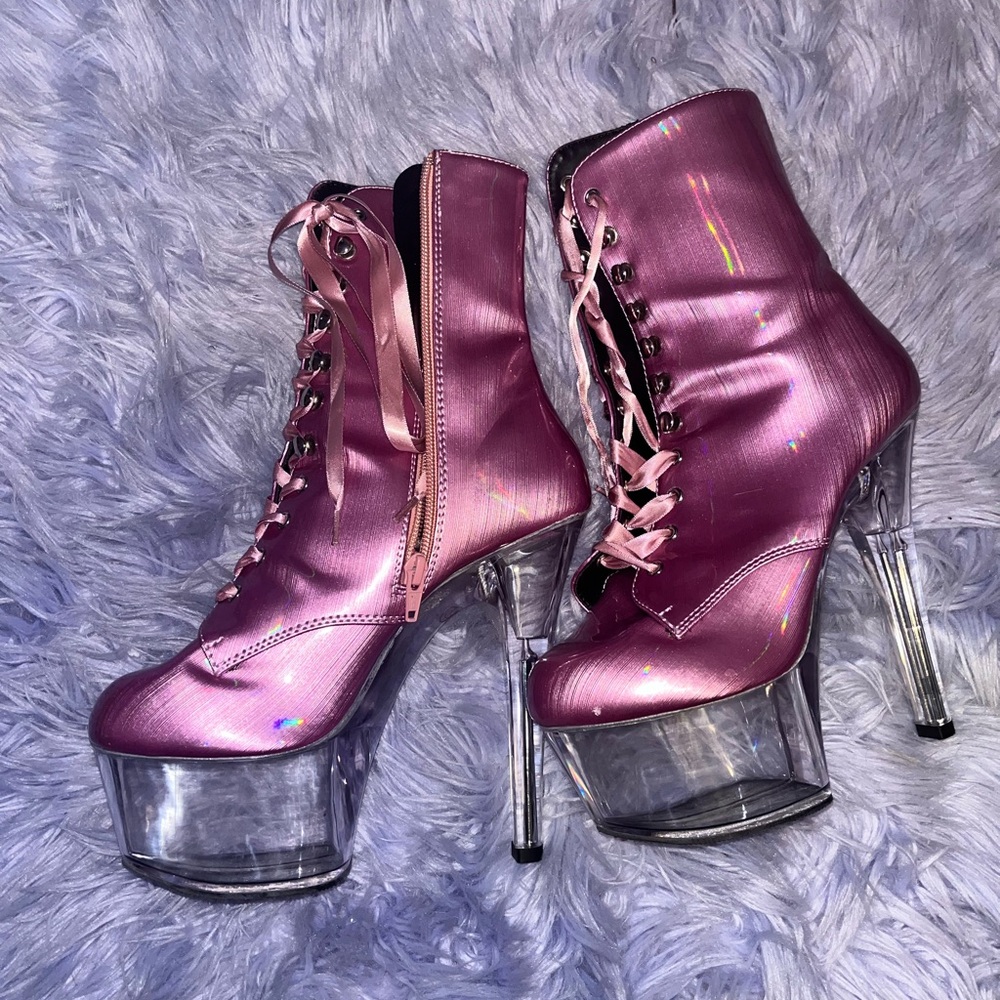 Pink Platform Pleaser Boots